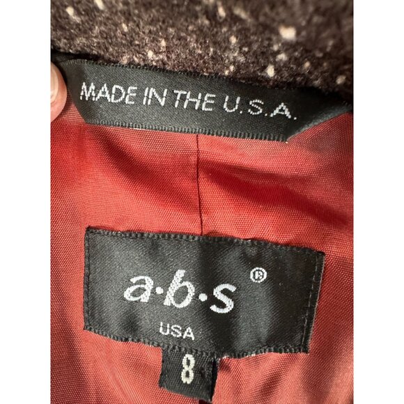 A.B.S. USA Womens Brown Belted Wool-Blend Jacket Size 8 - Picture 2 of 16